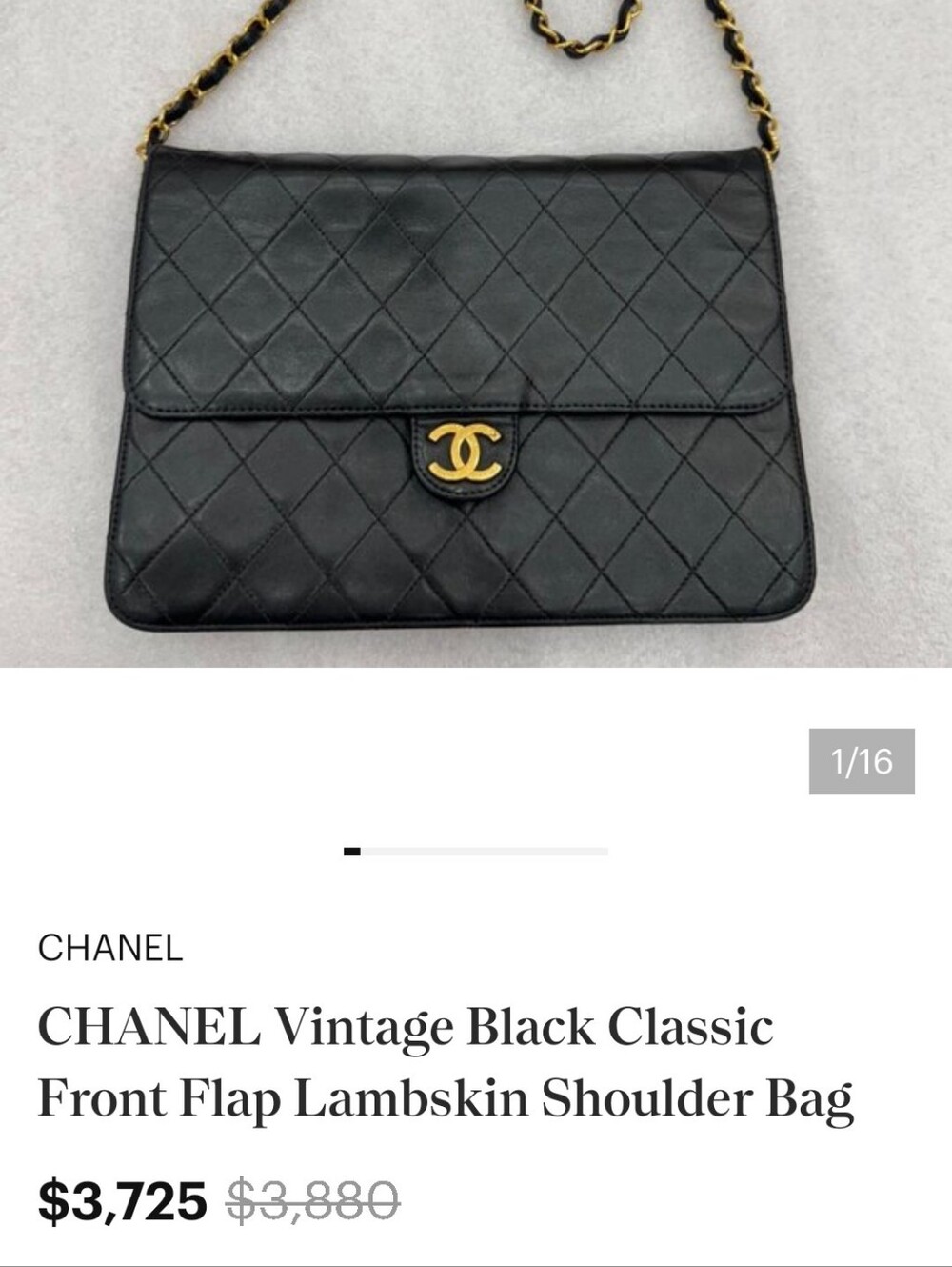 Chanel Vintage Classic Black Quilted Chain Shoulder Bag - Picture 14 of 16